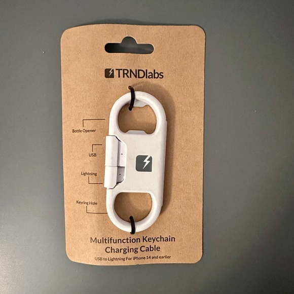 Keychain Charging Cable, iPhone 14 and earlier - Picture 1 of 5